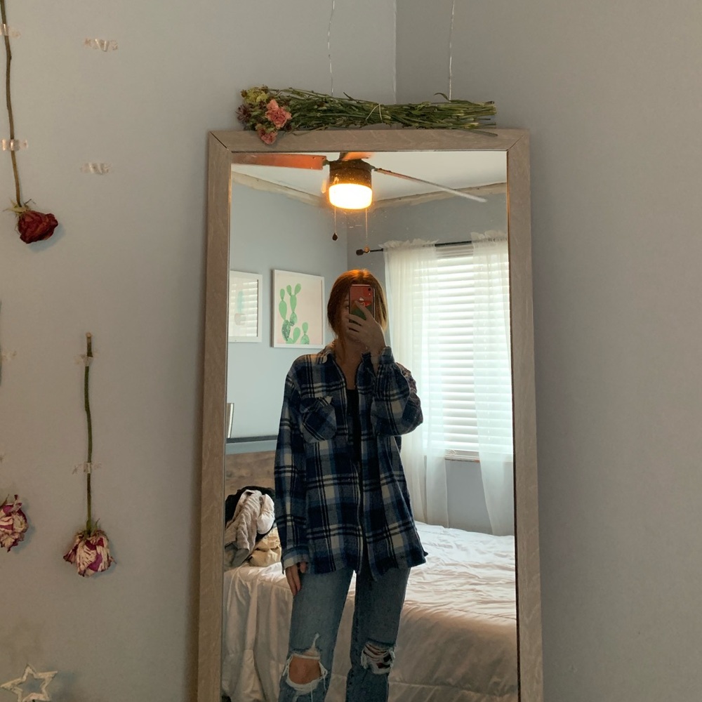 crossroads zip up flannel, size M